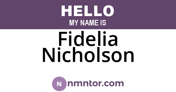 Fidelia Nicholson