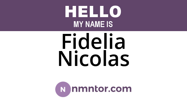 Fidelia Nicolas