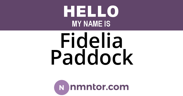 Fidelia Paddock