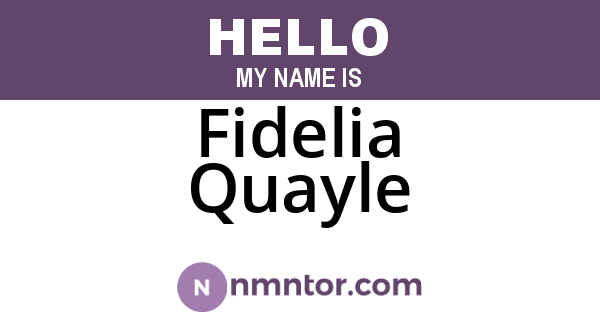 Fidelia Quayle