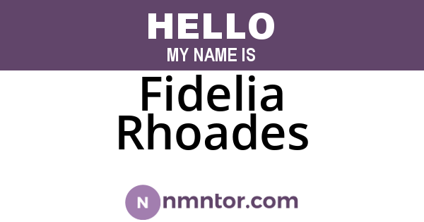 Fidelia Rhoades