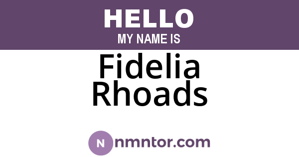 Fidelia Rhoads