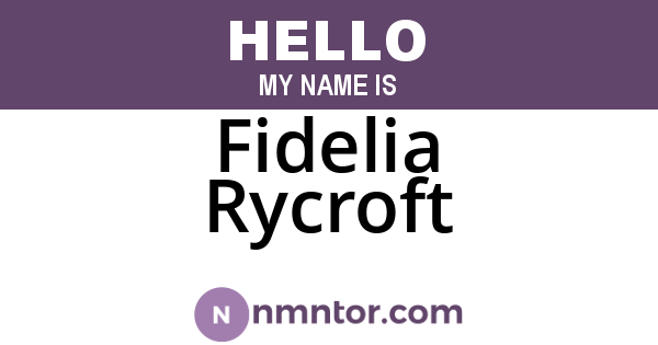 Fidelia Rycroft