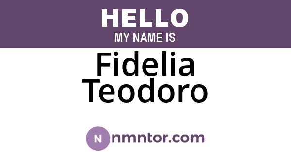 Fidelia Teodoro