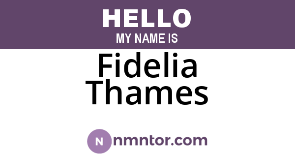 Fidelia Thames