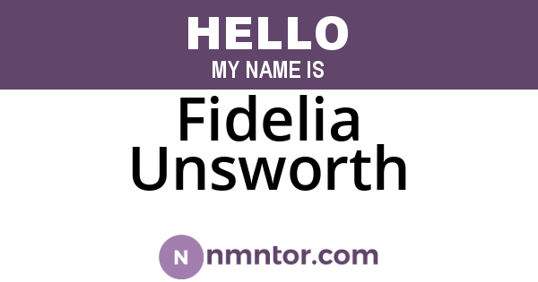 Fidelia Unsworth