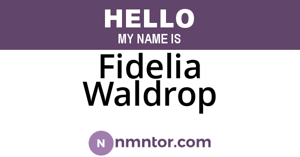 Fidelia Waldrop