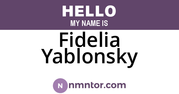 Fidelia Yablonsky