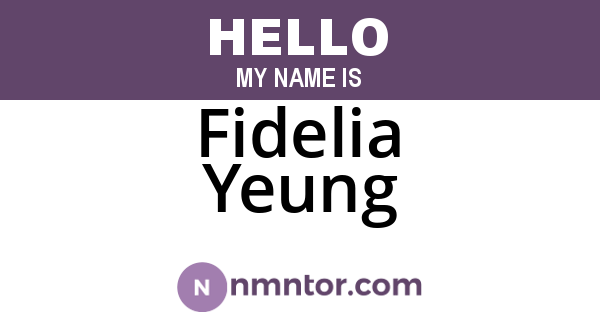 Fidelia Yeung