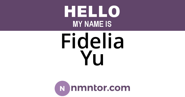 Fidelia Yu