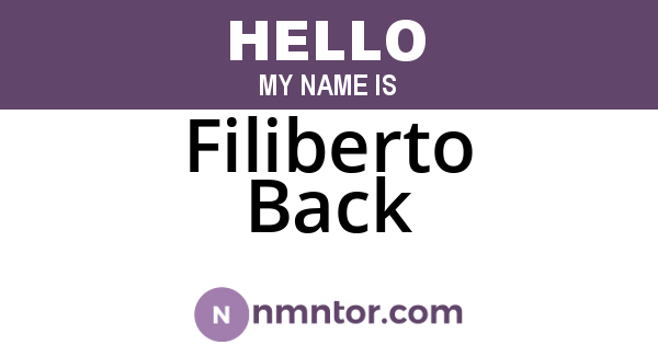 Filiberto Back