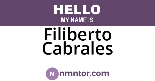 Filiberto Cabrales