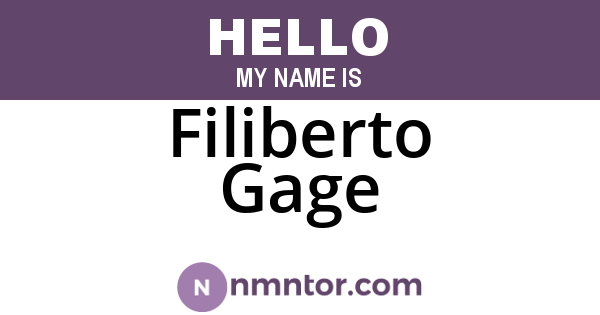 Filiberto Gage