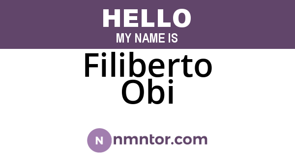 Filiberto Obi