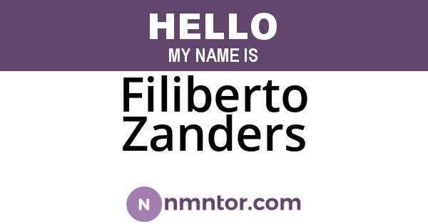 Filiberto Zanders