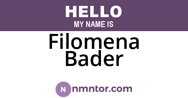 Filomena Bader