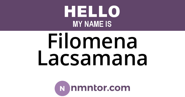 Filomena Lacsamana