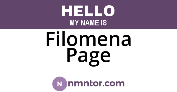 Filomena Page
