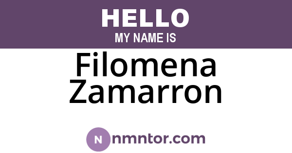Filomena Zamarron