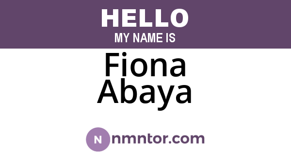 Fiona Abaya