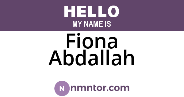 Fiona Abdallah