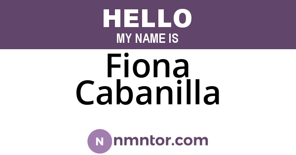 Fiona Cabanilla