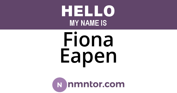 Fiona Eapen