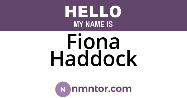 Fiona Haddock