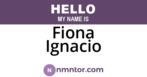 Fiona Ignacio