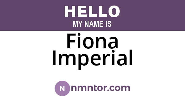 Fiona Imperial