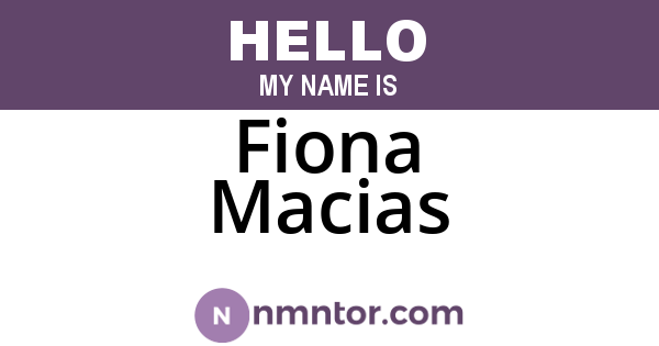 Fiona Macias