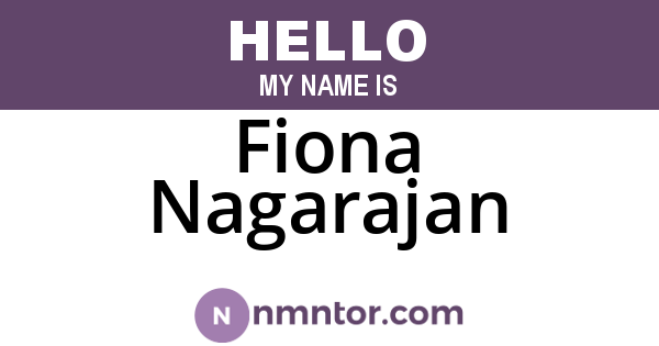 Fiona Nagarajan