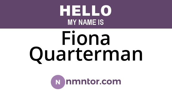 Fiona Quarterman