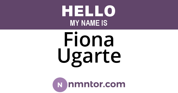 Fiona Ugarte