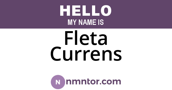 Fleta Currens