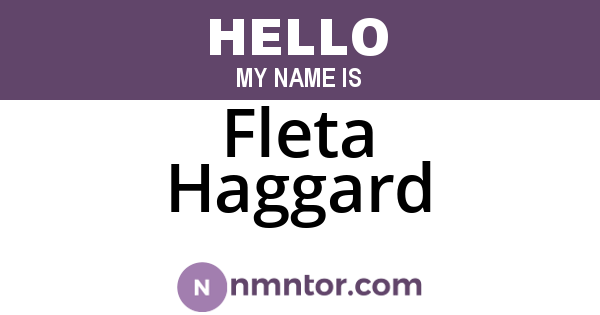 Fleta Haggard