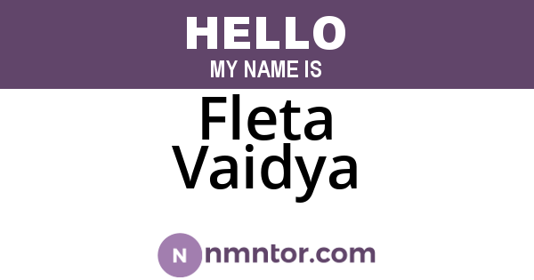 Fleta Vaidya