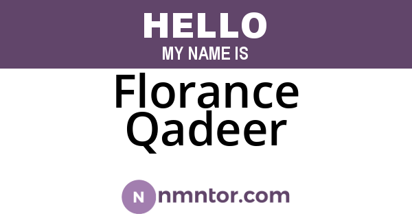 Florance Qadeer