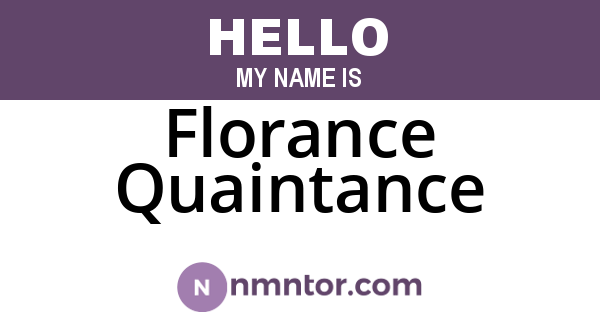 Florance Quaintance