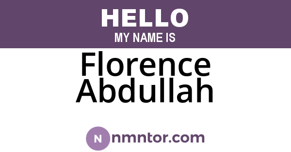 Florence Abdullah