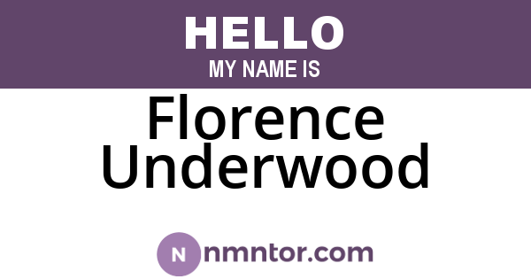 Florence Underwood