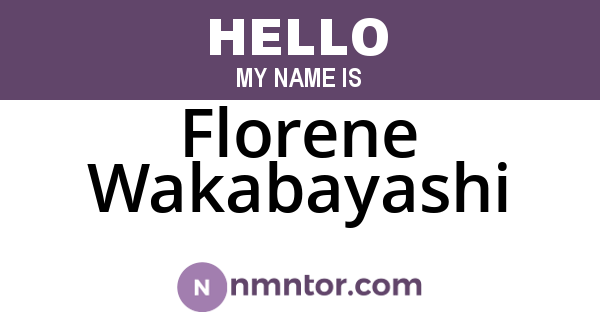 Florene Wakabayashi