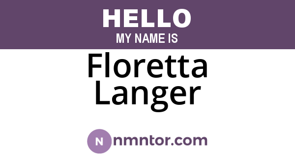 Floretta Langer
