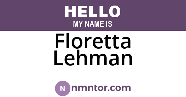Floretta Lehman