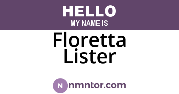 Floretta Lister