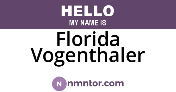 Florida Vogenthaler