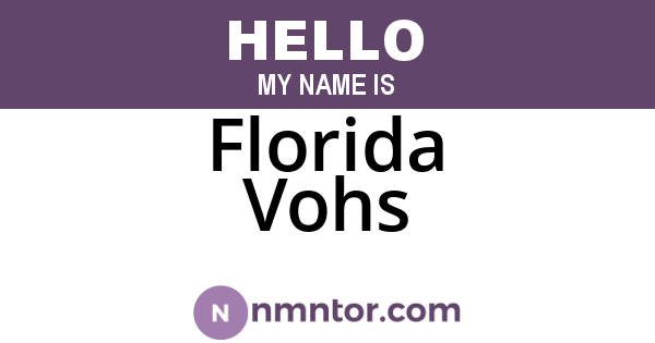 Florida Vohs