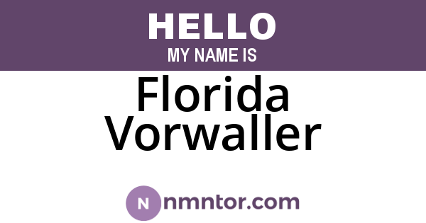 Florida Vorwaller