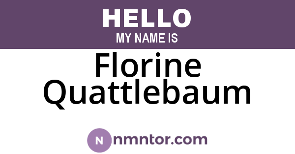 Florine Quattlebaum