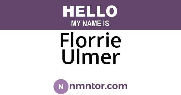 Florrie Ulmer